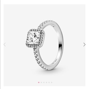 Pandora Ring - “Square Sparkle Halo Ring”